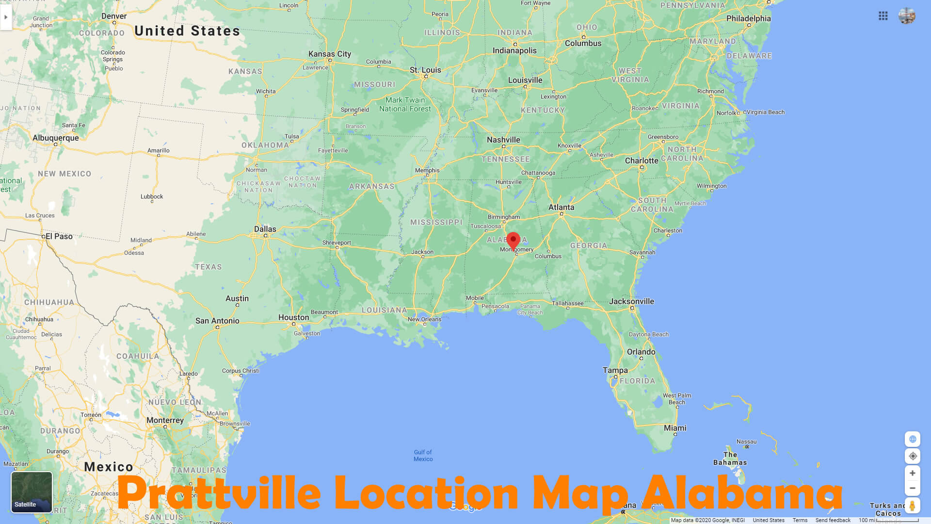 Prattville Emplacement Carte Alabama